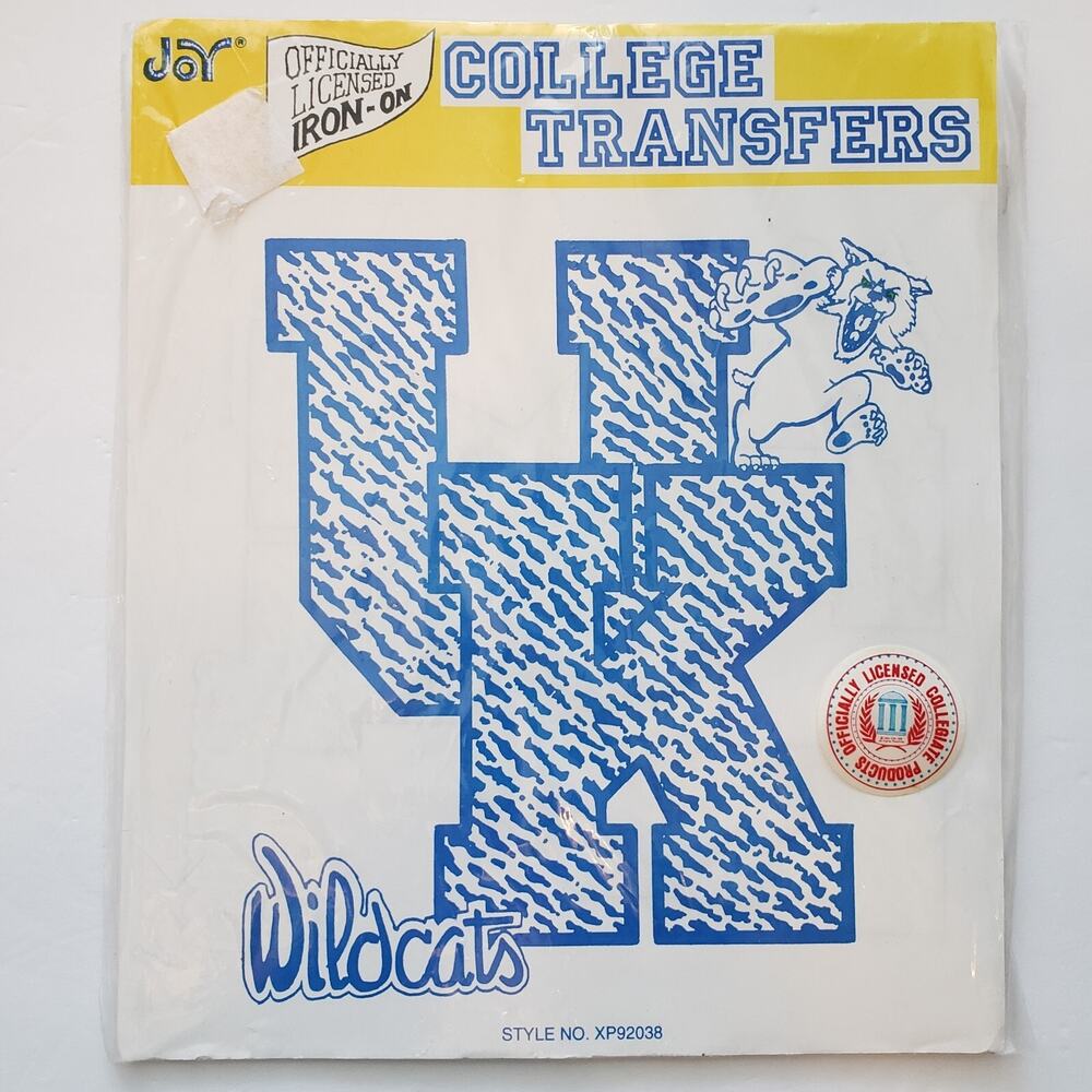 Vintage NEW Joy 1993 University of Kentucky UK Wildcats Iron On Transfer 8" x 7"